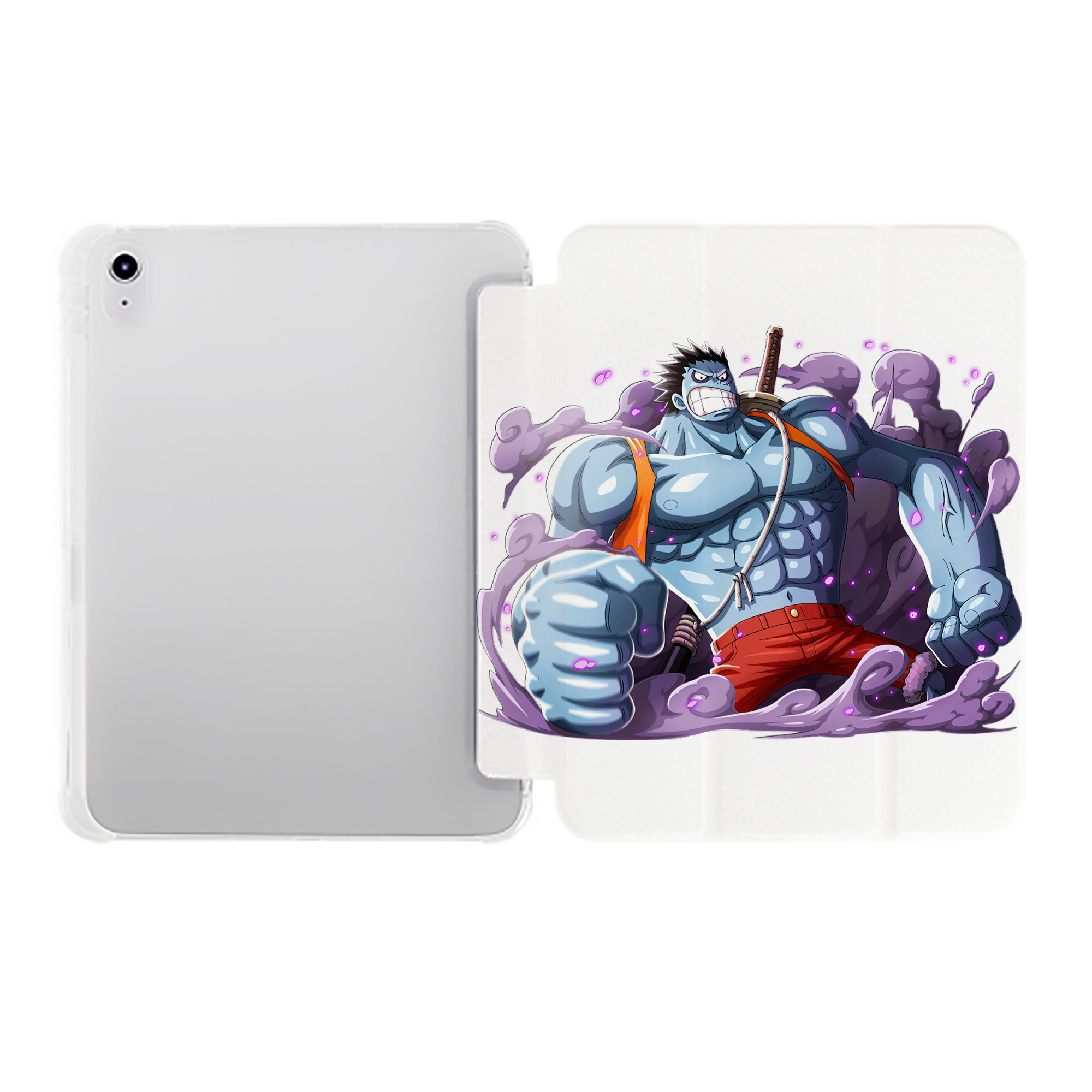 （画像用） ワンピース モンキー・D・ルフィ ONE PIECE Monkey D. Luffy IPad ケース ペン収納付き 三つ折りスタンド PUレザー×シリコン 対応機種9.5/10.5/10.9インチ